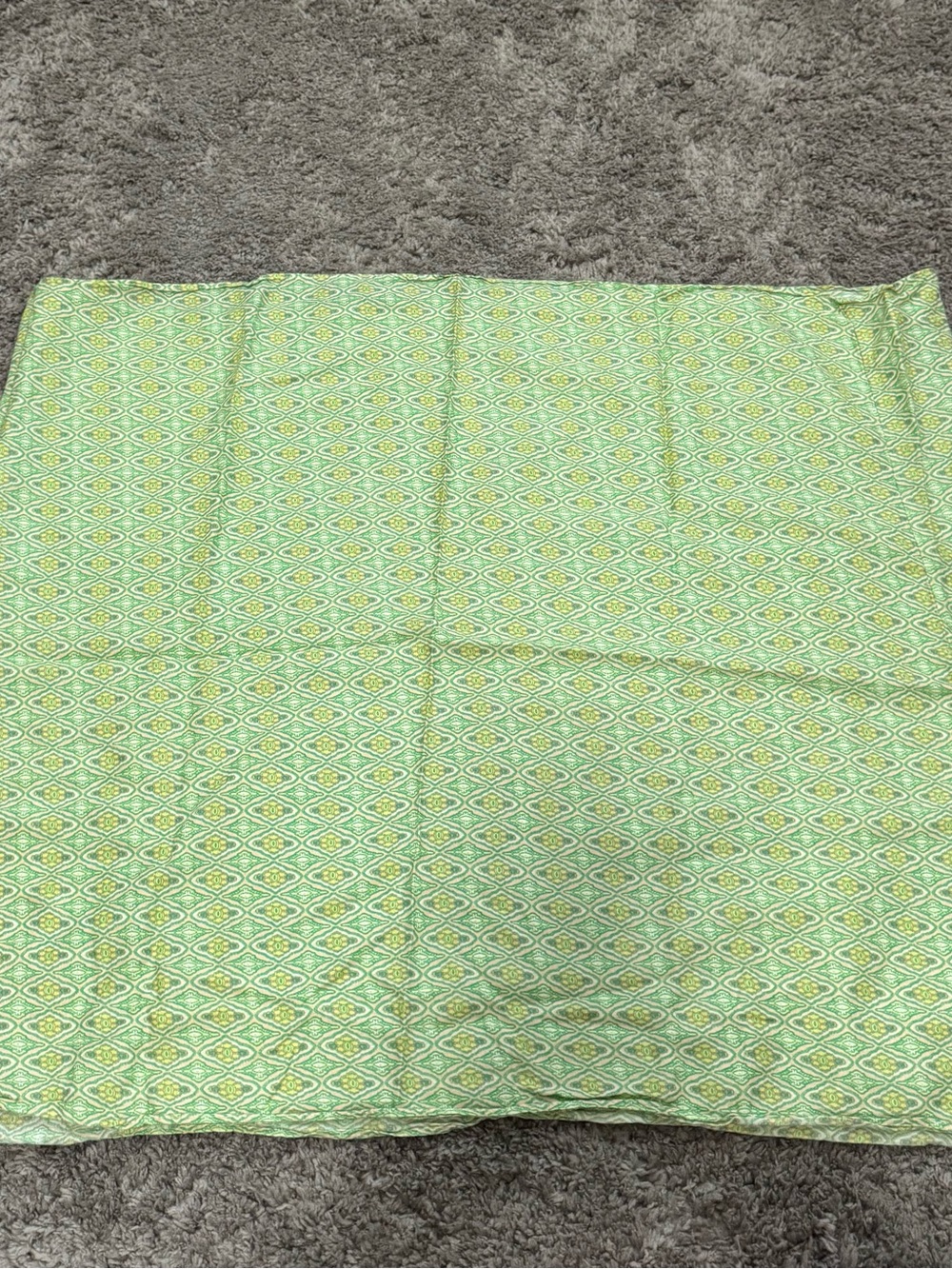 Vintage Green Geometric Pattern Infinity Scarf – Lightweight Loop Scarf